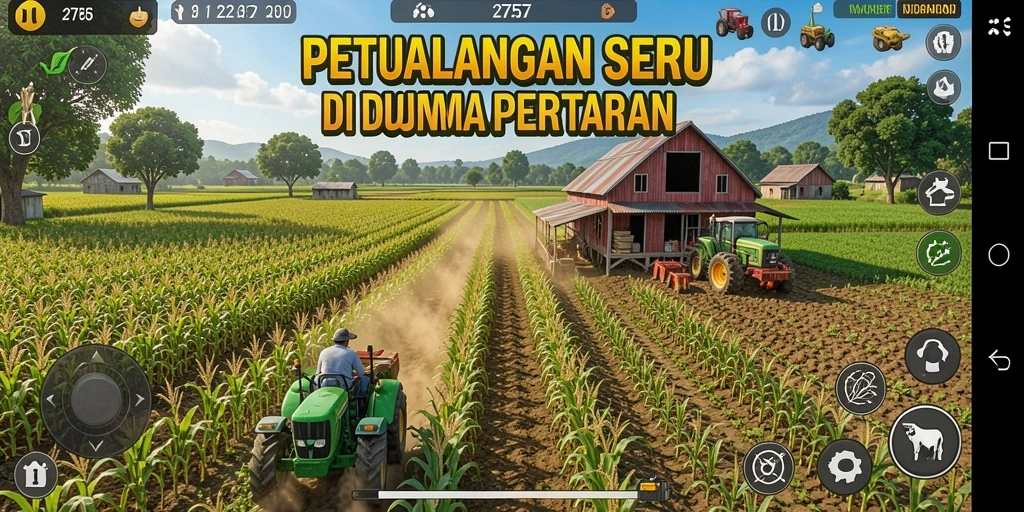 Gameplay menarik dari 2757 dengan suasana pertanian yang hidup.