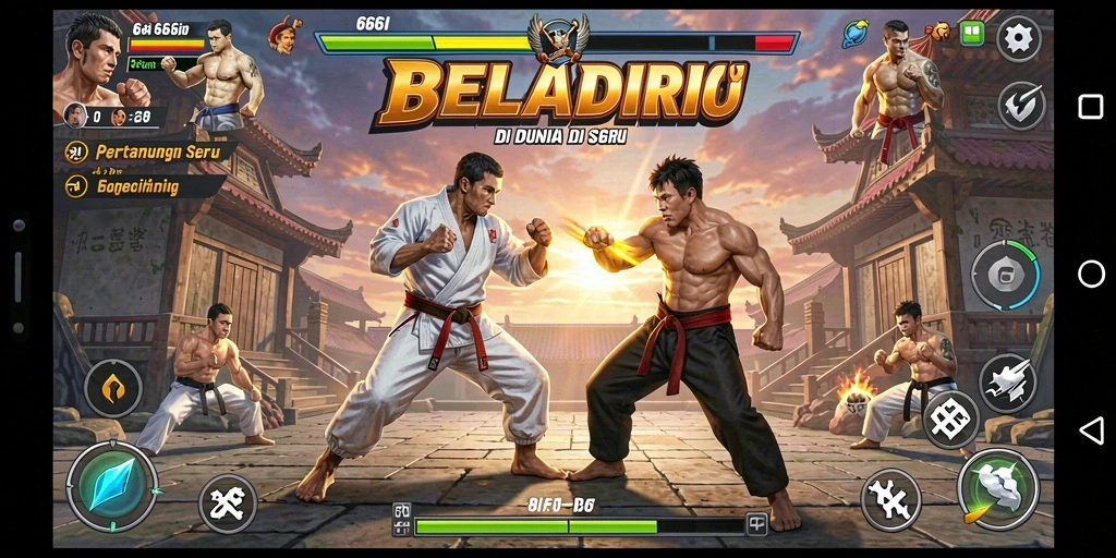 Gameplay seru dari 666I dengan karakter yang sedang bertarung.
