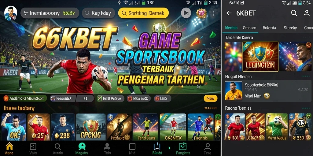 Tampilan gameplay aplikasi Sportsbook 66KBET yang menarik.