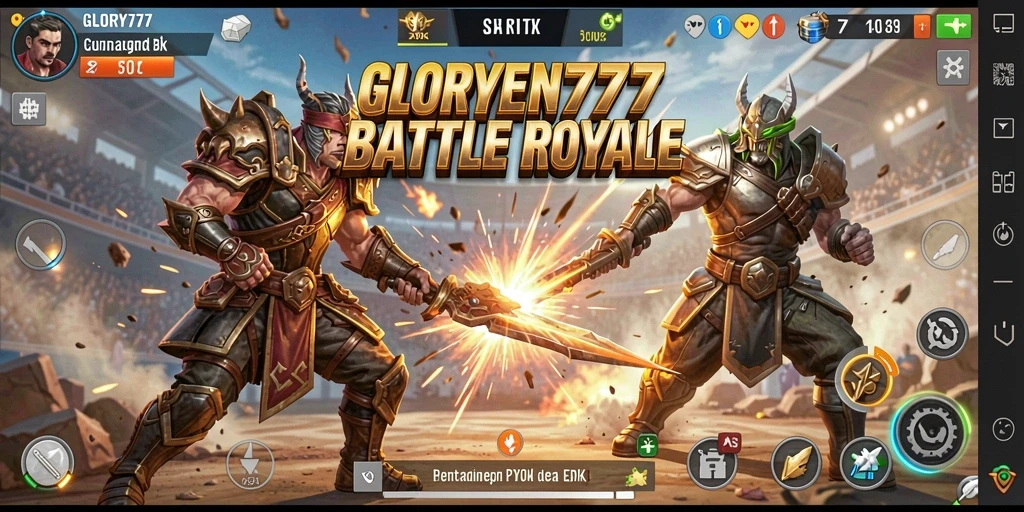 Tampilan gameplay mendebarkan dalam pertempuran Battle Royale.