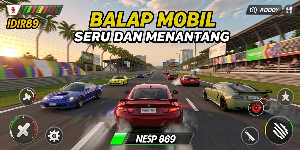 Tampilan gameplay yang menakjubkan di balapan mobil IDR89.