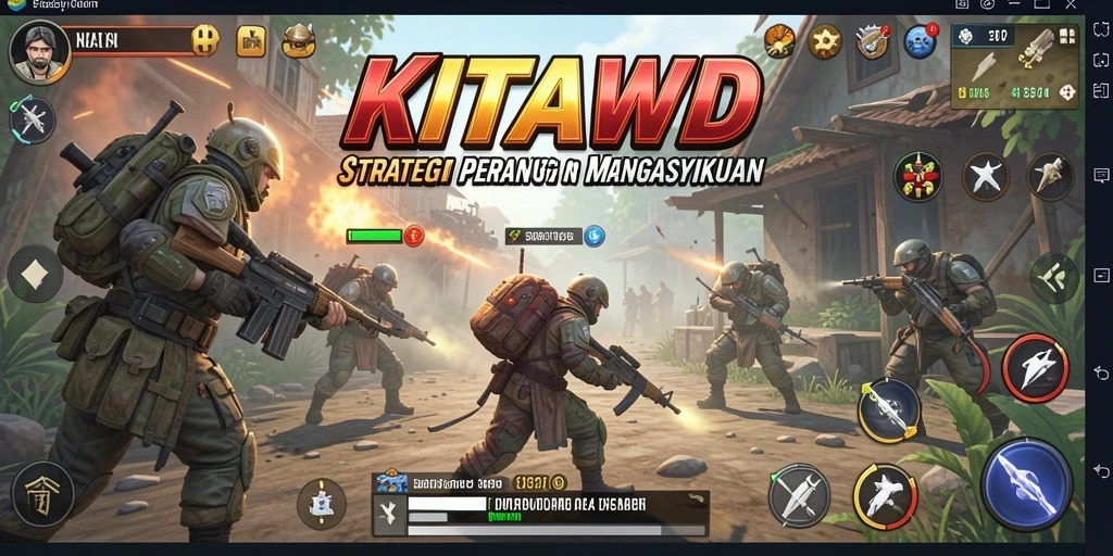 Screenshot utama KITAWD menampilkan pertempuran strategis yang mendebarkan.