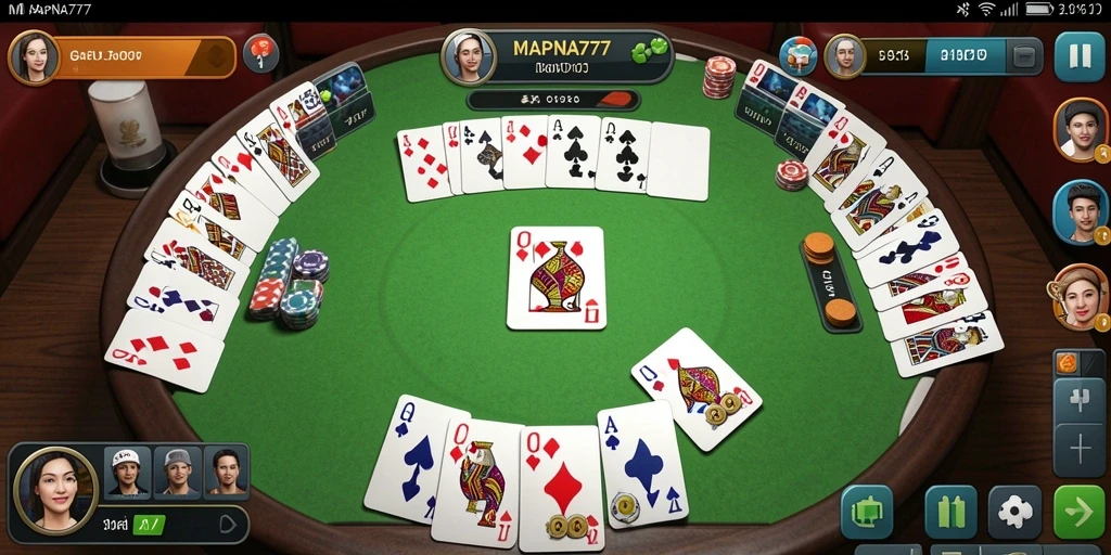 Tampilan menarik dari gameplay Gaple di MAPNA777.