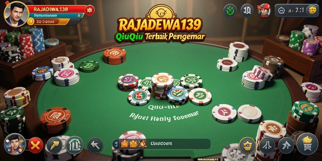 Tangkapan layar RAJADEWA138 menunjukkan gameplay QiuQiu yang mendebarkan.