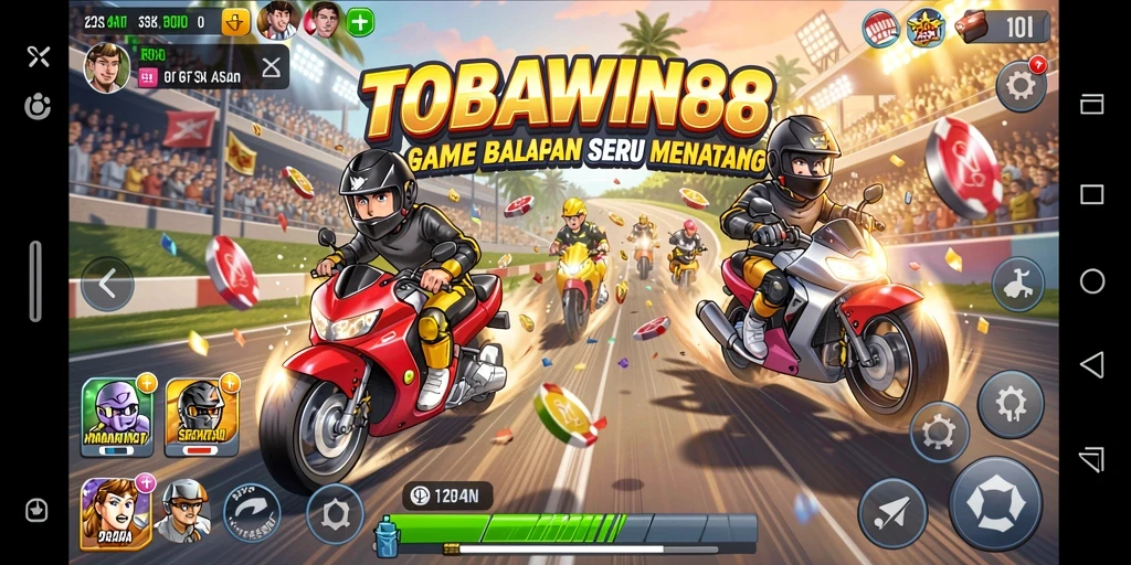 Tampilan gameplay seru dengan adrenalin tinggi di TOBAWIN88.